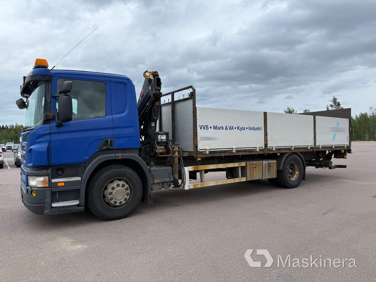 Kranbil Scania P320 - Bortu kravas automašīna/ Platforma, Kravas auto ar manipulatoru: foto 1 Kranbil Scania P320 - Bortu kravas automašīna/ Platforma, Kravas auto ar manipulatoru: foto 1