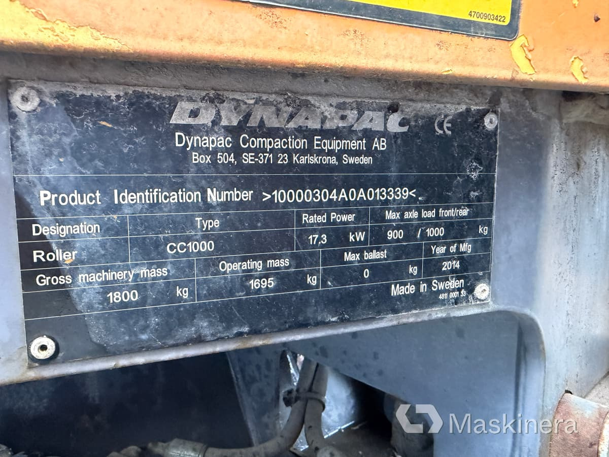 Vält Dynapac CC1000 līzingu Vält Dynapac CC1000: foto 31