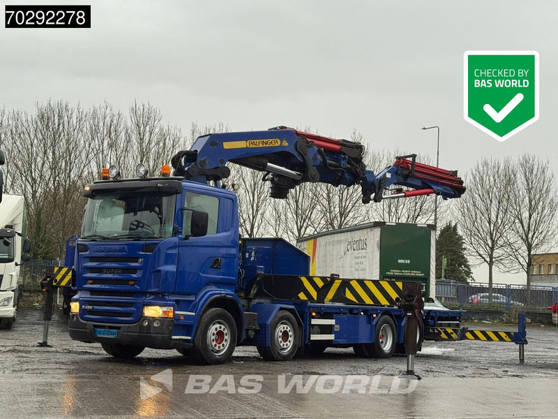 Scania R420 8X2 Palfinger PK100002 Crane Kran + PJ170 JIB Lift Axle Euro 4 - Bortu kravas automašīna/ Platforma, Kravas auto ar manipulatoru: foto 1 Scania R420 8X2 Palfinger PK100002 Crane Kran + PJ170 JIB Lift Axle Euro 4 - Bortu kravas automašīna/ Platforma, Kravas auto ar manipulatoru: foto 1