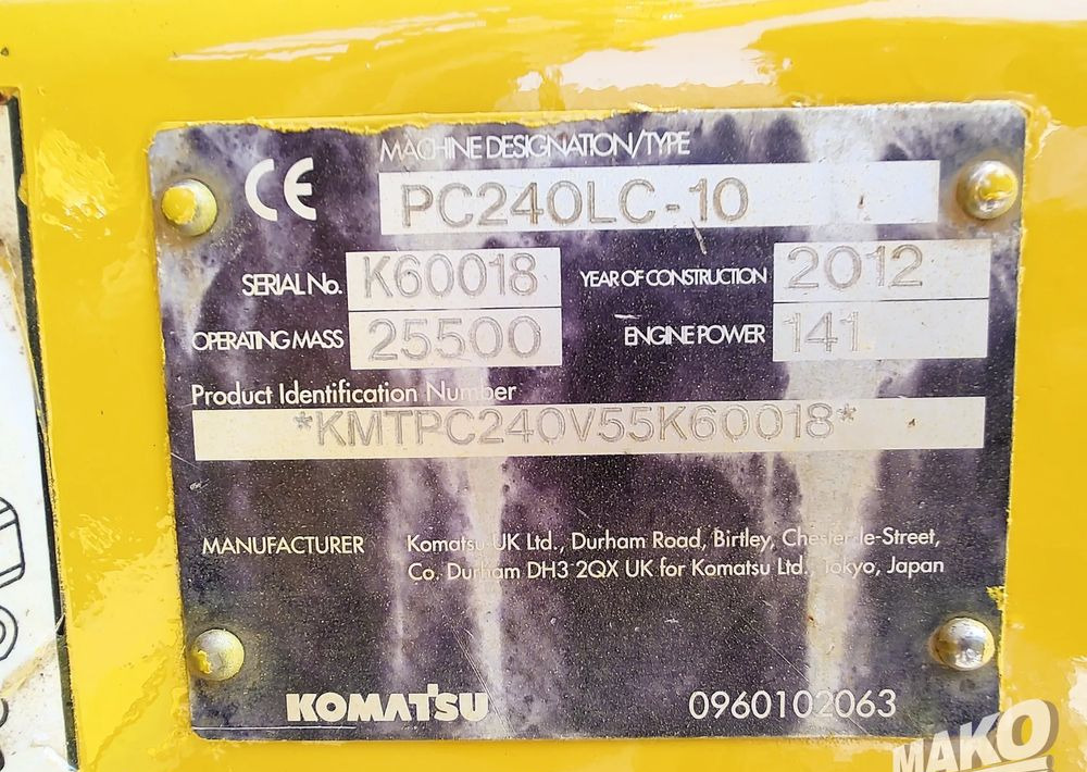 Kāpurķēžu ekskavators Komatsu PC240 LC-10: foto 13