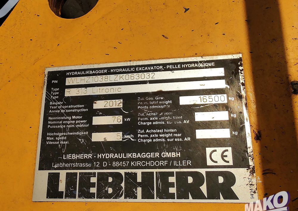 Kāpurķēžu ekskavators Liebherr R 313 Litronic: foto 7