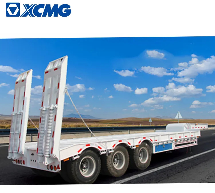 XCMG Official 3 Axle 18 Meter Long Truck Trailers 40Ft Low Bed Container Semi Trailer - Puspiekabe zema profila platforma: foto 1 XCMG Official 3 Axle 18 Meter Long Truck Trailers 40Ft Low Bed Container Semi Trailer - Puspiekabe zema profila platforma: foto 1