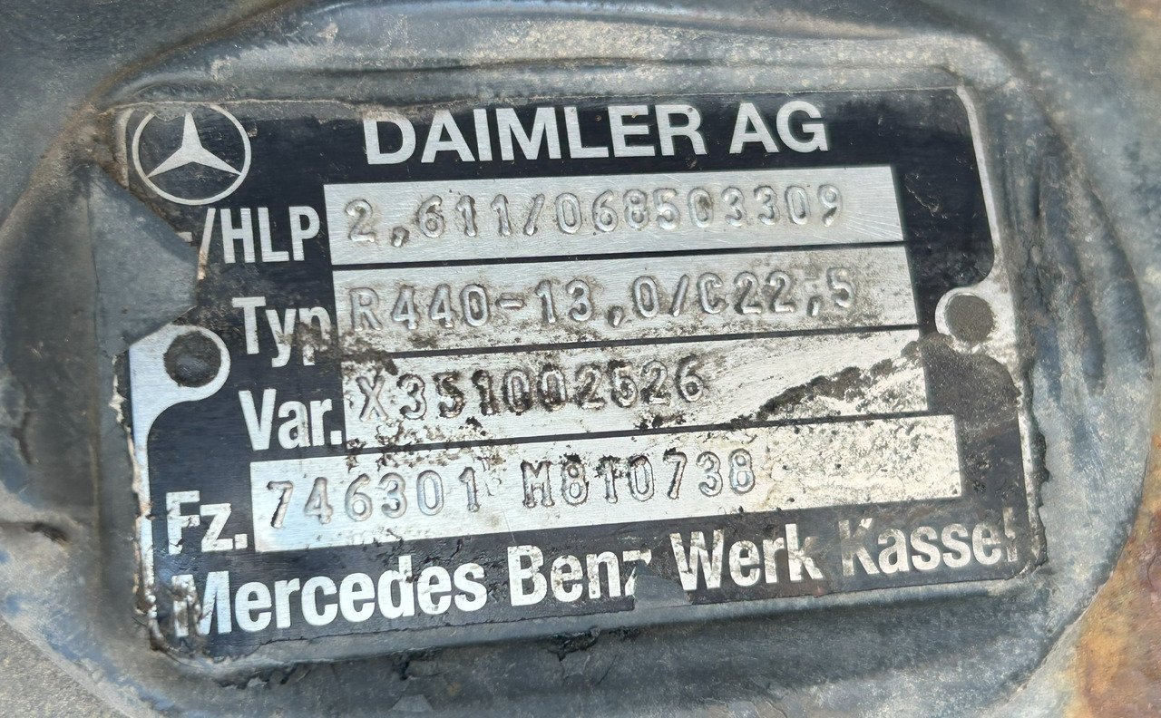 Aizmugurējā ass - Kravas automašīna MERCEDES AROCS MP4 AXLE + HUBS R440-13 2,611: foto 8