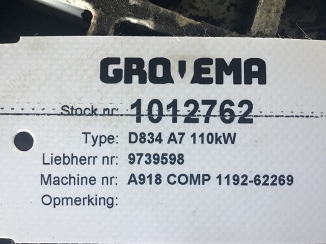 Liebherr D834 A7 - Dzinējs: foto 5 Liebherr D834 A7 - Dzinējs: foto 5