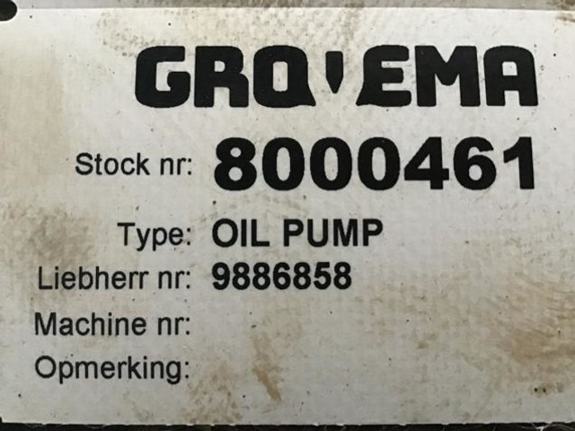 Liebherr Oil Pump - Eļļas sūknis: foto 3 Liebherr Oil Pump - Eļļas sūknis: foto 3