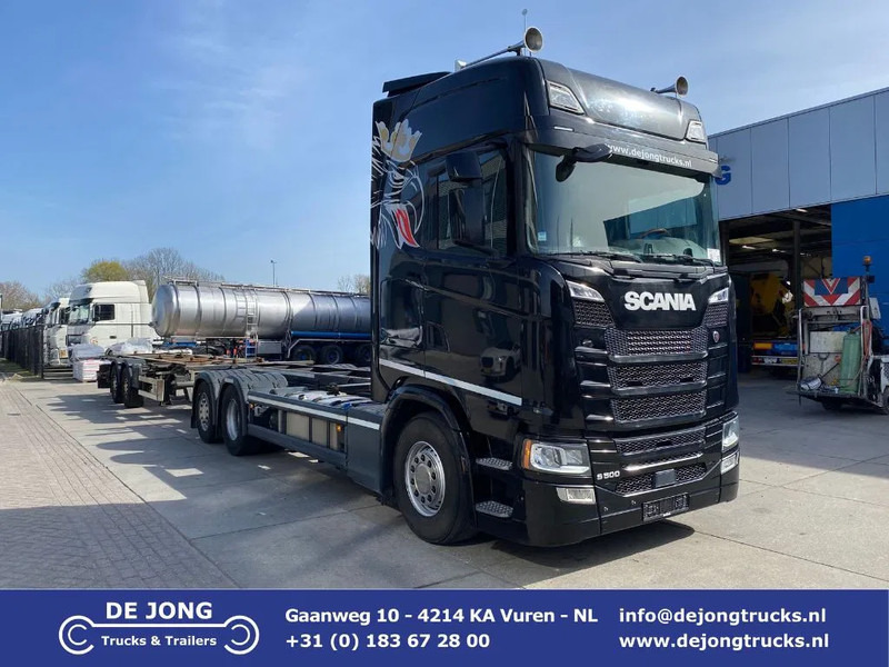 Scania S500 NGS BDF / Retarder / 6x2 + trailer - Konteineru vedējs/ Kravas automašīna ar noņemamā virsbūve: foto 1 Scania S500 NGS BDF / Retarder / 6x2 + trailer - Konteineru vedējs/ Kravas automašīna ar noņemamā virsbūve: foto 1