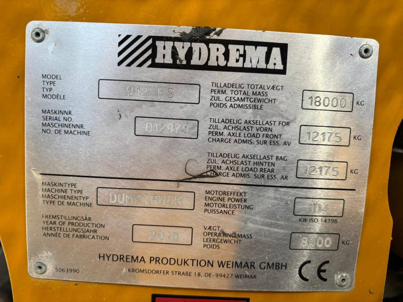 Hydrema 912 FS - Artikulētias pašizgāzējs: foto 5 Hydrema 912 FS - Artikulētias pašizgāzējs: foto 5