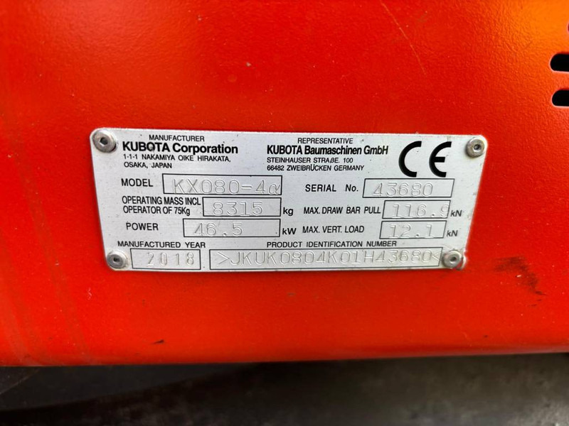 Kubota KX 080-4 - Mini-ekskavators: foto 5 Kubota KX 080-4 - Mini-ekskavators: foto 5