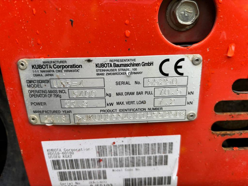 Kubota U 55-4 - Mini-ekskavators: foto 5 Kubota U 55-4 - Mini-ekskavators: foto 5