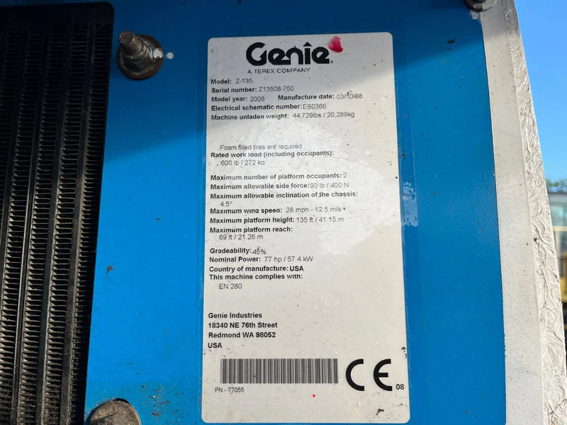Izlices pacēlājs Genie Z-135: foto 14