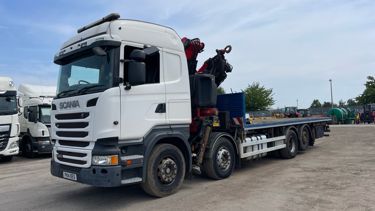 SCANIA R 450 - Bortu kravas automašīna/ Platforma, Kravas auto ar manipulatoru: foto 2 SCANIA R 450 - Bortu kravas automašīna/ Platforma, Kravas auto ar manipulatoru: foto 2