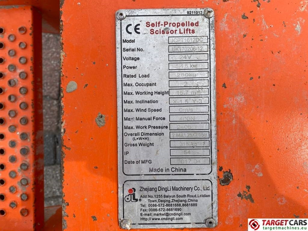 Šķērveida pacēlājs Dingli JCPT1612DC Electric Scissor Work Lift 1570cm: foto 10