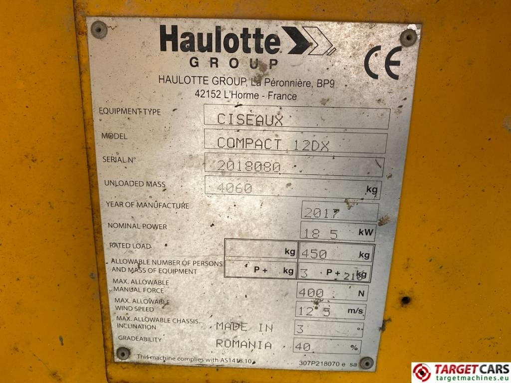 Šķērveida pacēlājs Haulotte Compact 12DX Diesel 4x4 Scissor Work Lift 1206cm: foto 10