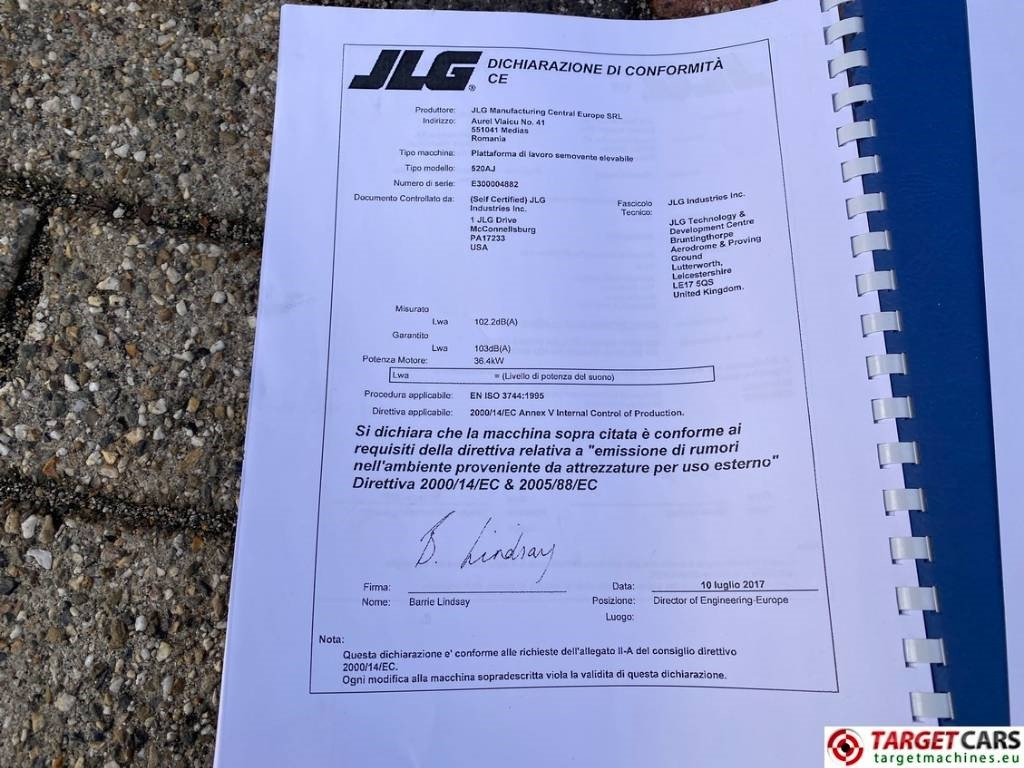 Izlices pacēlājs JLG 520AJ Articulated 4x4 Diesel Boom Work Lift 1800cm: foto 25 Izlices pacēlājs JLG 520AJ Articulated 4x4 Diesel Boom Work Lift 1800cm: foto 25