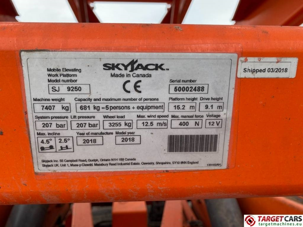 Šķērveida pacēlājs SkyJack SJ9250 RT Diesel 4x4 Scissor Work Lift 1720cm: foto 10