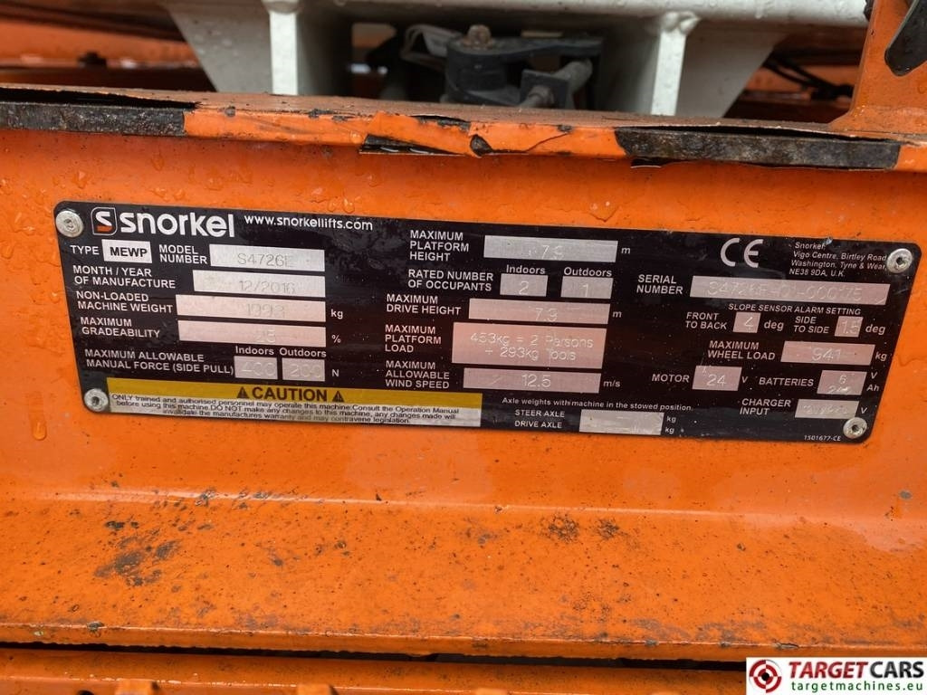 Šķērveida pacēlājs Snorkel S4726E Electric Scissor Work Lift 980cm: foto 10