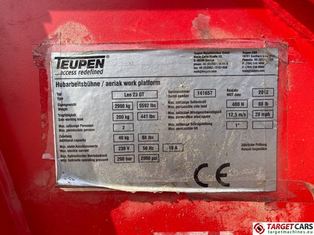 Teleskopiskais pacēlājs Teupen Leo 23GT Tracked Bi-Fuel Boom Work Lift 2300cm: foto 10