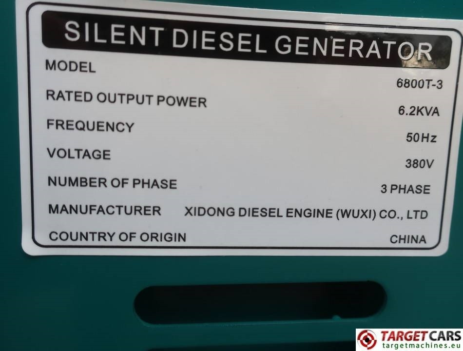 Jaunā Elektroģenerators XIDONG 6800T-3 DIESEL 6.2KVA 3-PHASE GENERATOR 220: foto 10