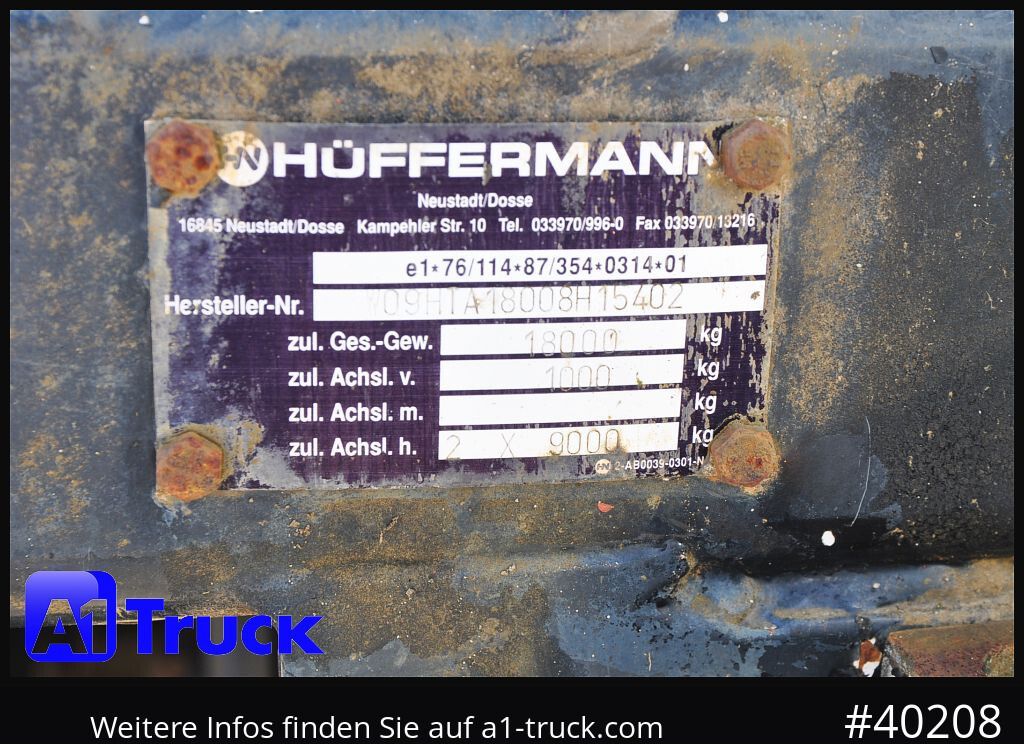 HUEFFERMANN HTA1800, Ballast, BPW Achsen, Luft, - Bortu piekabe/ Platforma: foto 4 HUEFFERMANN HTA1800, Ballast, BPW Achsen, Luft, - Bortu piekabe/ Platforma: foto 4