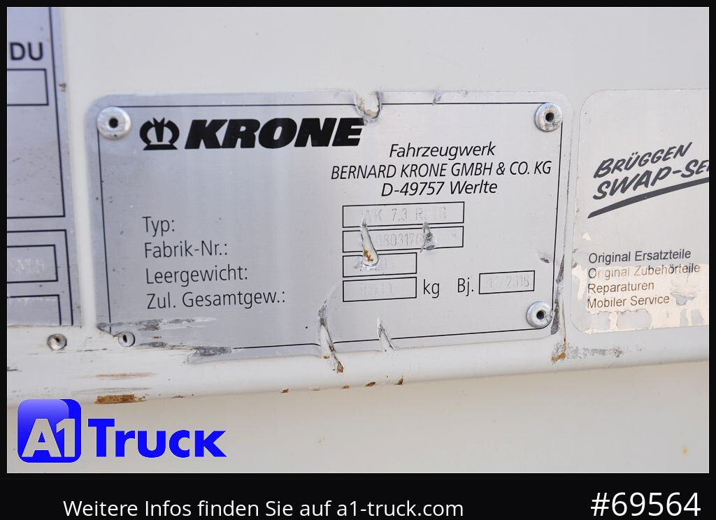 Maināmā virsbūve - furgons KRONE Wechselbrücke BDF 7,45 Koffer,  Textil 2750mm innen, 20 x vorhanden: foto 8