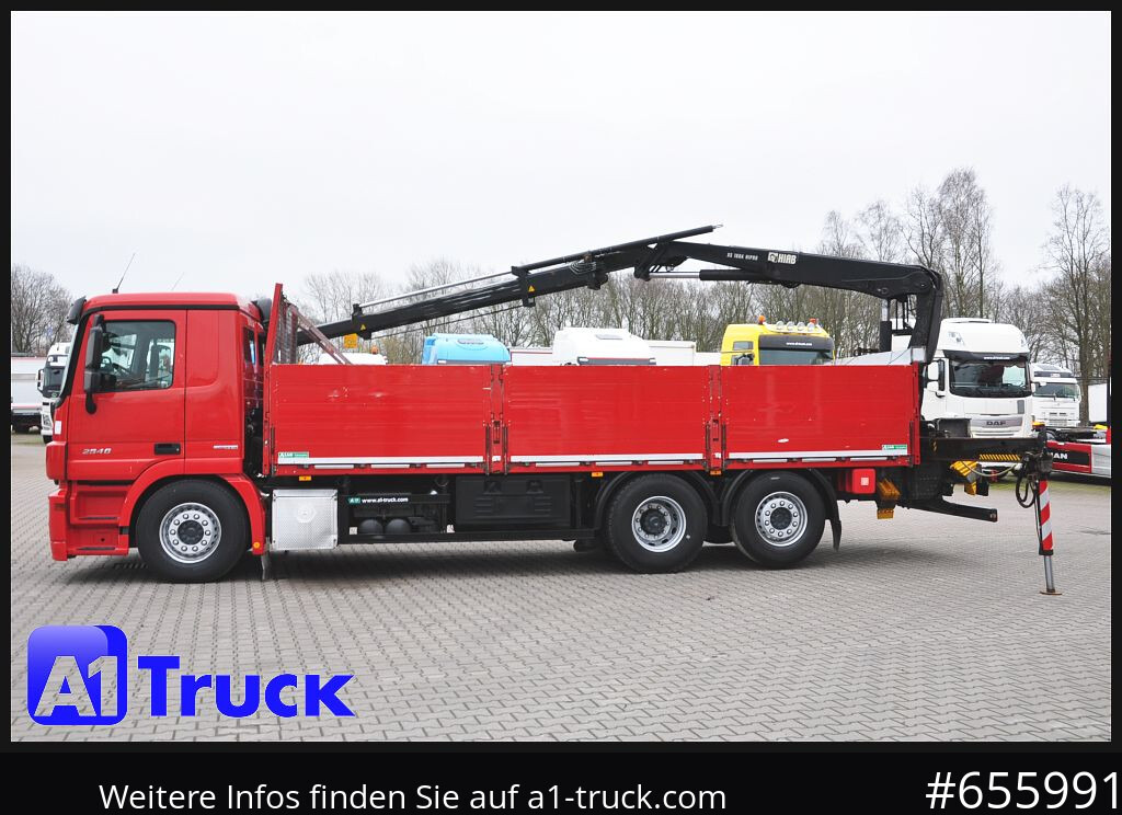 Bortu kravas automašīna/ Platforma, Kravas auto ar manipulatoru MERCEDES-BENZ Actros 2546 MP 3, HIAB Kran, Lift-Lenkachse,: foto 11