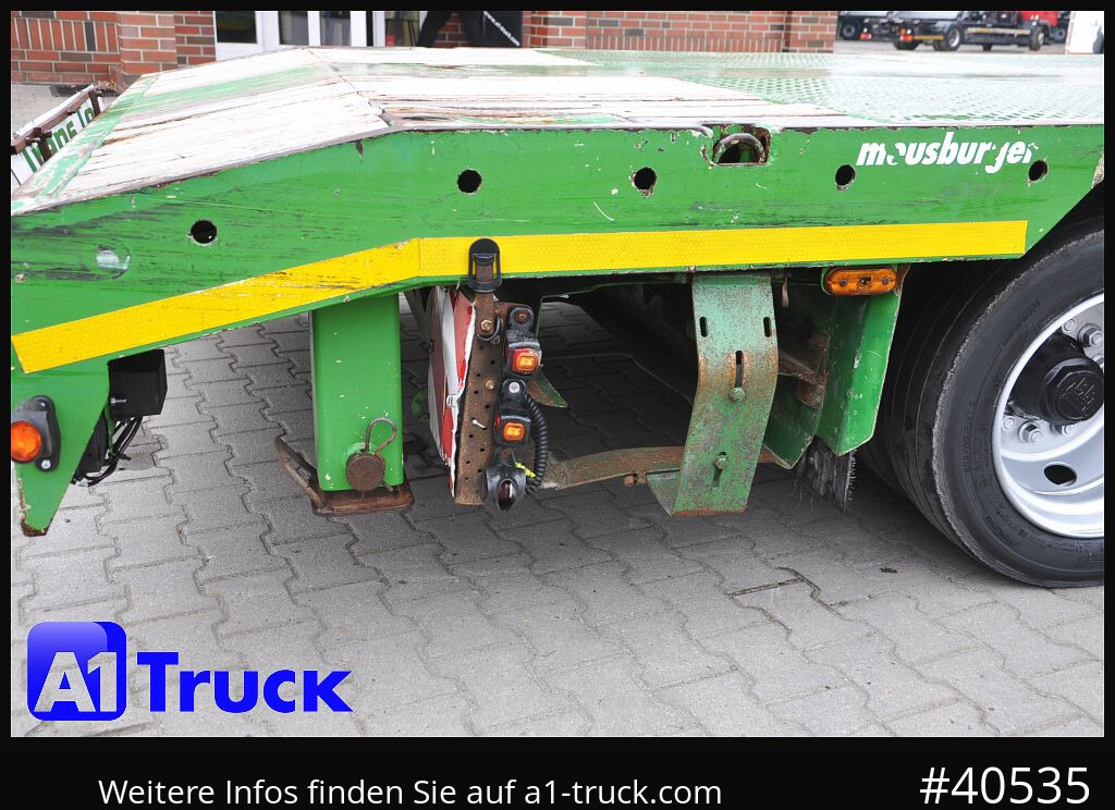 MEUSBURGER MTS-4, Mega, 2x Lenkachse, Liftachse, Tele 4000mm - Puspiekabe zema profila platforma: foto 3 MEUSBURGER MTS-4, Mega, 2x Lenkachse, Liftachse, Tele 4000mm - Puspiekabe zema profila platforma: foto 3