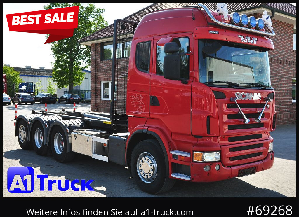 SCANIA R480, Abrollkipper Joab, 8x4, Lift-Lenkachse, - Pacēlājs ar āķi: foto 1 SCANIA R480, Abrollkipper Joab, 8x4, Lift-Lenkachse, - Pacēlājs ar āķi: foto 1