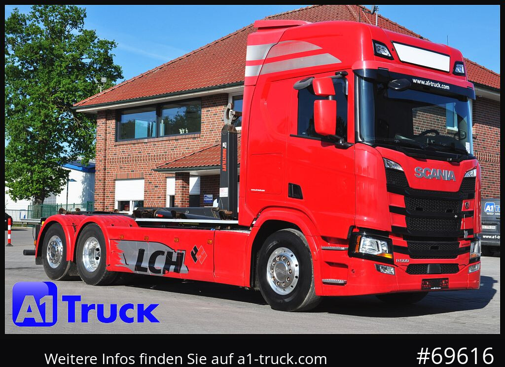 SCANIA R500, Abrollkipper, HIAB, Lift-Lenkachse, - Pacēlājs ar āķi: foto 1 SCANIA R500, Abrollkipper, HIAB, Lift-Lenkachse, - Pacēlājs ar āķi: foto 1