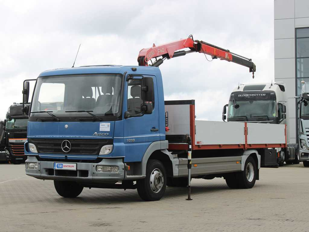 Mercedes-Benz ATEGO 1018, EURO 3, HYDRAULIC ARM FASSI F40A.21 - Bortu kravas automašīna/ Platforma, Kravas auto ar manipulatoru: foto 1 Mercedes-Benz ATEGO 1018, EURO 3, HYDRAULIC ARM FASSI F40A.21 - Bortu kravas automašīna/ Platforma, Kravas auto ar manipulatoru: foto 1