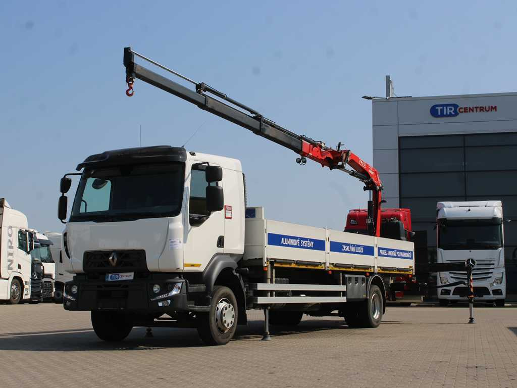 Renault D 250, EURO 6, SIDE, HYDRAULIC ARM FASSI F110 - Bortu kravas automašīna/ Platforma, Kravas auto ar manipulatoru: foto 1 Renault D 250, EURO 6, SIDE, HYDRAULIC ARM FASSI F110 - Bortu kravas automašīna/ Platforma, Kravas auto ar manipulatoru: foto 1