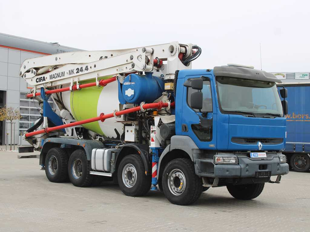 Renault KERAX 420, EURO 3, 7m3, 8X4, CIFA MAGNUM MK 24.4 CONCRETE PUMP - Betona sūknis ar mikseri: foto 3 Renault KERAX 420, EURO 3, 7m3, 8X4, CIFA MAGNUM MK 24.4 CONCRETE PUMP - Betona sūknis ar mikseri: foto 3