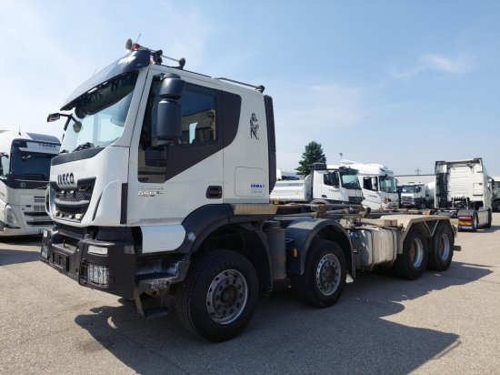Iveco 8x4 Meiller Abroller, Automatik, E6, Retarder, - Pacēlājs ar āķi, Kravas auto ar manipulatoru: foto 1 Iveco 8x4 Meiller Abroller, Automatik, E6, Retarder, - Pacēlājs ar āķi, Kravas auto ar manipulatoru: foto 1