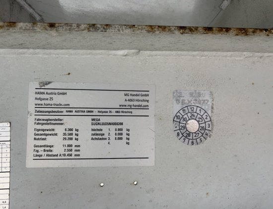Puspiekabe pašizgāzējs MEGA Alu-Kastenmulde 55m³, SAF-Achsen, Rollplane, Kombiklappe, Stehpodest: foto 15