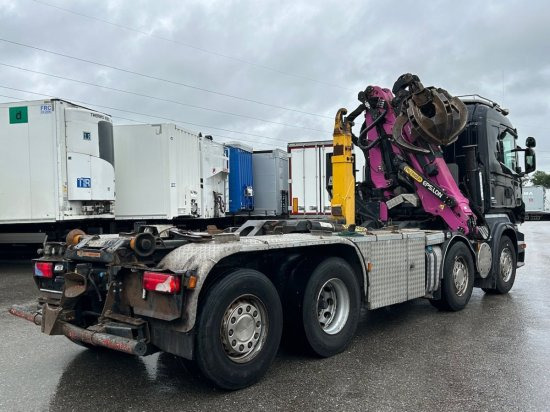 Pacēlājs ar āķi, Kravas auto ar manipulatoru Scania R560 8x2, Schrottkran, E5, Lenk-Lift-Achse: foto 6