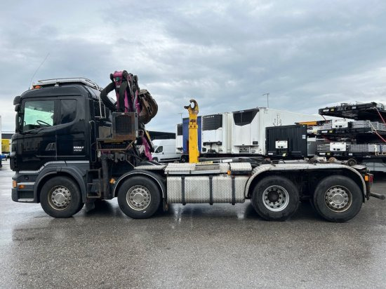 Pacēlājs ar āķi, Kravas auto ar manipulatoru Scania R560 8x2, Schrottkran, E5, Lenk-Lift-Achse: foto 8