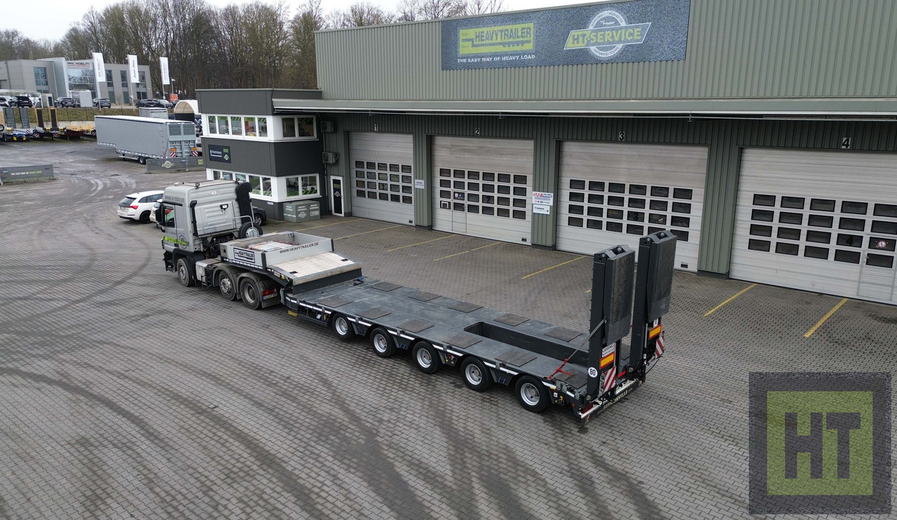 Faymonville 5-Achs-Tele-Semi-Halbachsen-Twinaxle-hydr Rampen - Puspiekabe zema profila platforma: foto 1 Faymonville 5-Achs-Tele-Semi-Halbachsen-Twinaxle-hydr Rampen - Puspiekabe zema profila platforma: foto 1