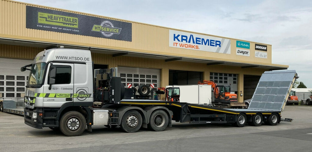 Meusburger 3-Achs-Satteltieflader mit abklappbarem Heck - Puspiekabe zema profila platforma: foto 1 Meusburger 3-Achs-Satteltieflader mit abklappbarem Heck - Puspiekabe zema profila platforma: foto 1