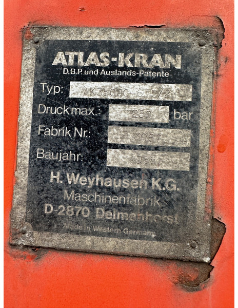 Atlas AK3500C 6.5/2 - Celtnis-manipulators - Kravas automašīna: foto 2 Atlas AK3500C 6.5/2 - Celtnis-manipulators - Kravas automašīna: foto 2