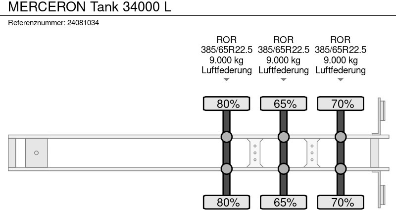Puspiekabe cisterna MERCERON Tank 34000 L: foto 17