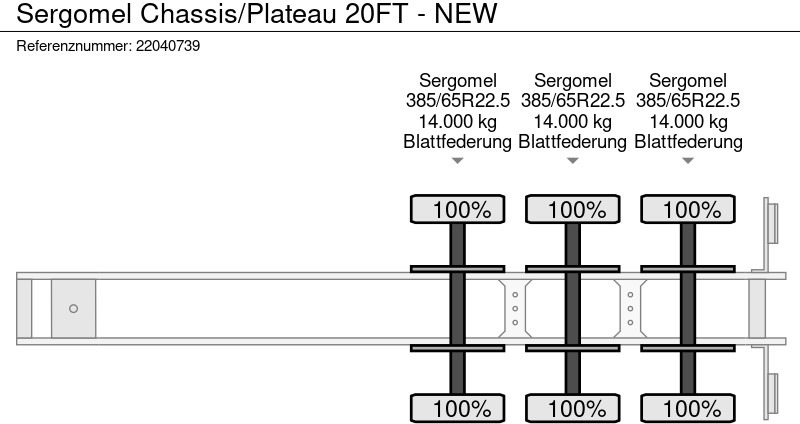 Jaunā Puspiekabe noņemamā virsbūve/ Konteineru vedējs SERGOMEL Chassis/Plateau 20FT - NEW: foto 15