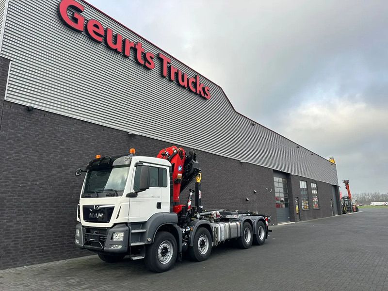 Pacēlājs ar āķi, Kravas auto ar manipulatoru MAN TGS 35.460 8X4 BL+ HYVA 18.55.S HAAKARMSYSTEEM EFFER 395-5 KRAAN/KRAN/CRANE/GRUA: foto 10