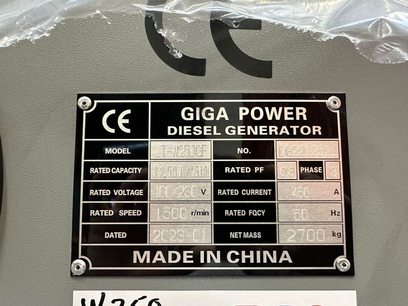 Jaunā Elektroģenerators Giga power Giga power 312.5 kVa silent generator set - LT-W250GF: foto 12