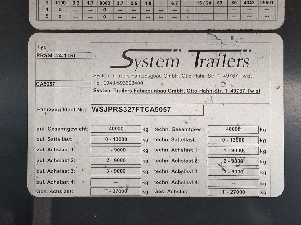 Puspiekabe dzērienu pārvadāšanai System Trailer PRSSL-24-1TRI / Ladebordwand: foto 30