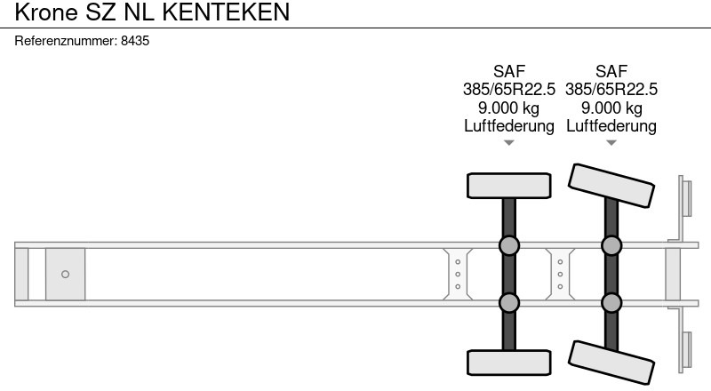 Puspiekabe slēgtā virsbūve Krone SZ NL KENTEKEN: foto 19