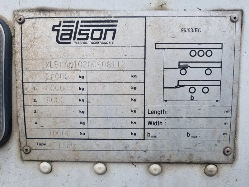 Puspiekabe slēgtā virsbūve Talson F 1520: foto 17