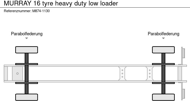Puspiekabe zema profila platforma Murray 16 tyre heavy duty low loader: foto 18