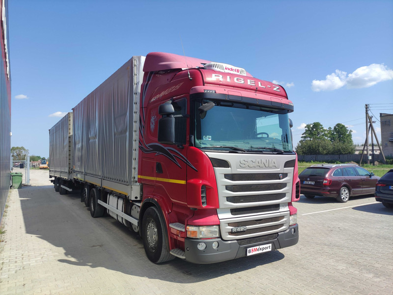 Scania R420 curtainsider truck + curtain side trailer - Kravas automašīna ar tentu: foto 2 Scania R420 curtainsider truck + curtain side trailer - Kravas automašīna ar tentu: foto 2