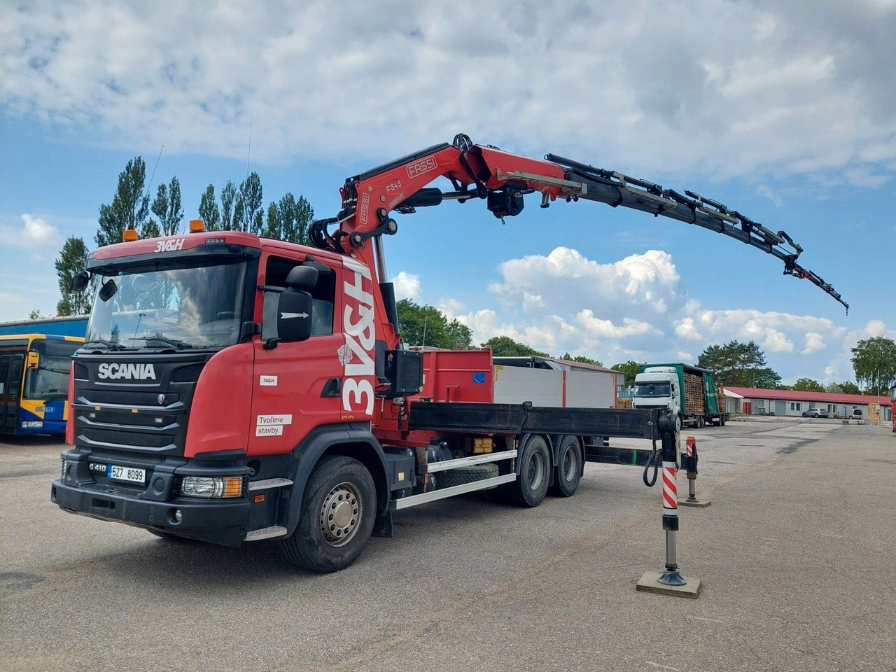 Scania G 410LB 6x4 HNA + Kran Fassi F545RA.2.27 FLY-JIB - Bortu kravas automašīna/ Platforma, Kravas auto ar manipulatoru: foto 1 Scania G 410LB 6x4 HNA + Kran Fassi F545RA.2.27 FLY-JIB - Bortu kravas automašīna/ Platforma, Kravas auto ar manipulatoru: foto 1