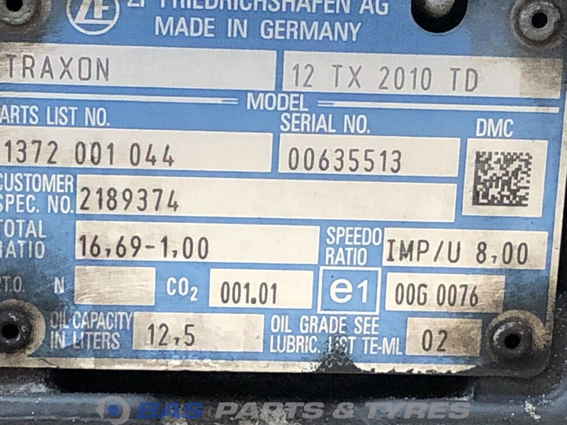 DAF CF Euro 6 DAF 12TX2010 TD TraXon Versnellingsbak 2185317 - Pārnesumkārba - Kravas automašīna: foto 5 DAF CF Euro 6 DAF 12TX2010 TD TraXon Versnellingsbak 2185317 - Pārnesumkārba - Kravas automašīna: foto 5