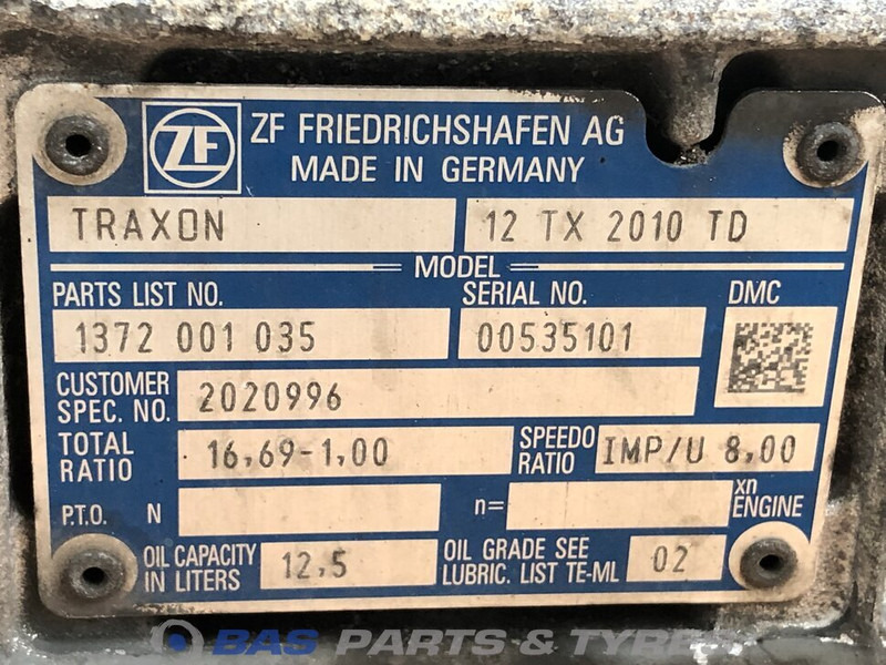 DAF CF Euro 6 DAF 12TX2010 TD TraXon Versnellingsbak 2185317 - Pārnesumkārba - Kravas automašīna: foto 5 DAF CF Euro 6 DAF 12TX2010 TD TraXon Versnellingsbak 2185317 - Pārnesumkārba - Kravas automašīna: foto 5